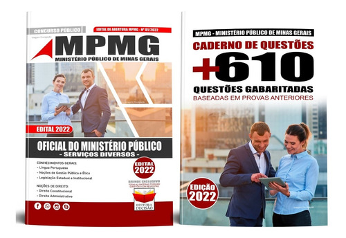 Apostila Concurso Mp Mg - Oficial Do Ministério Público De Minas Gerais Serviços Diversos - Edital Atualizada Com Caderno De Questões