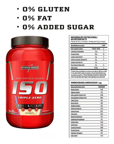 Iso Triple Zero 900g Baunilha Integralmedica