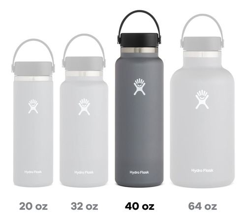 Botella De Agua Deportiva Acero Inoxidable Boca Ancha Negro
