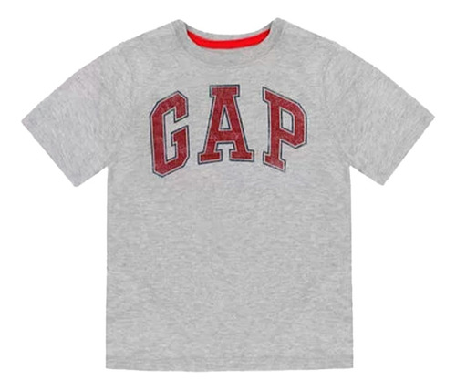 Polo Gap Original Para Niño Color Gris/rojo Talla L