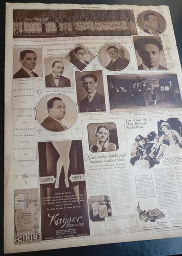 Suplemento La Prensa 1928 Ajedrecistas Arg. Jjoo Ámsterdam (Usado)
