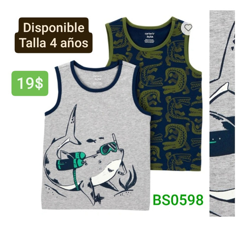 Par De Guardacamisas Para Niño Talla 4 Años Bs0598