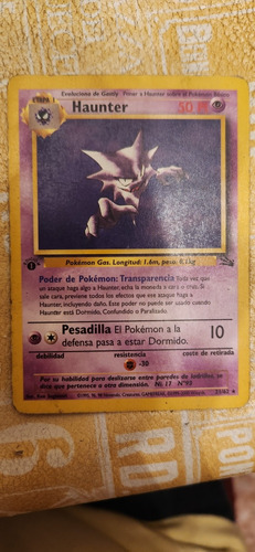 Pokemon Tcg Haunter Fosil 21/62 Primera Edicion Rara 