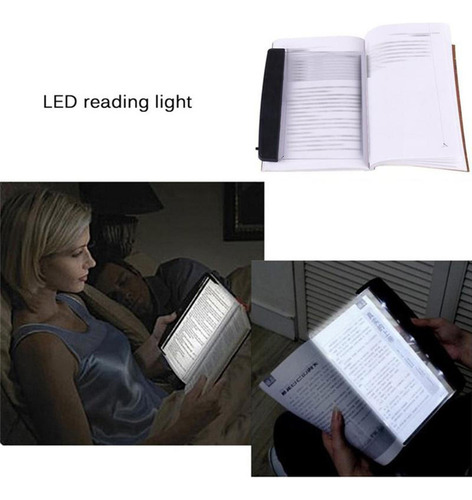 2 Portátil Led Libro Luz Lectura Panel De Lámpara Plana