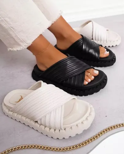 Sandalias Mujer Ojotas Glam 100 cuero Art Soufle De Tallon