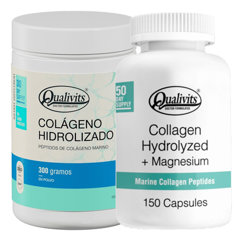 Colágeno Marino En Polvo + Colágeno Magnesio X 150 Qualivits