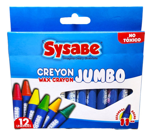 Crayones Jumbo Sysabe 12 Unidades (combo X 2 Cajas)