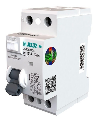 Disyuntor Diferencial Bipolar Jeluz 2x25a 30ma