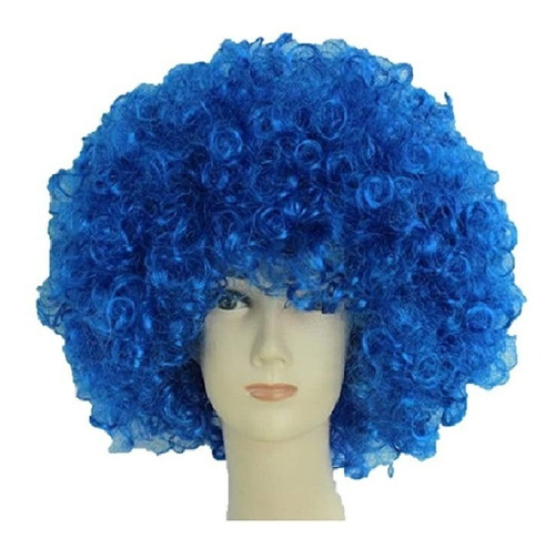 Peluca Afro Celeste Azul Payaso Adultos Niños Envio Gratis B