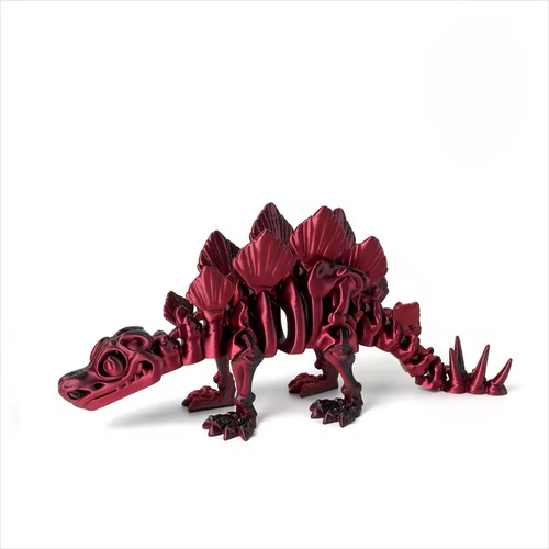 Dinosaurio Estego Juguete Impresión 3d Articulado Rojo