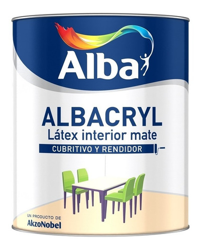 Alba Látex Interior Mate Albacryl 1lt - Imagen Pinturerías -