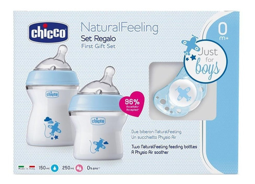Imagen 1 de 2 de Chicco Set De Regalo Natural Feeling Niño, Color Azul