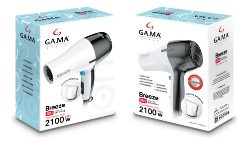 Secador De Pelo Gama Breeze Tourmaline Ion Anti Frizz White
