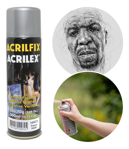 Verniz Spray Acrilfix Fosco 300 Ml Secagem Rápida - Acrilex