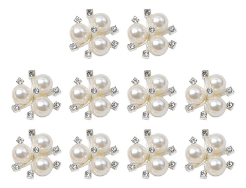 4 X 10 Uds. Botones De Perlas, Adornos De Diamantes De