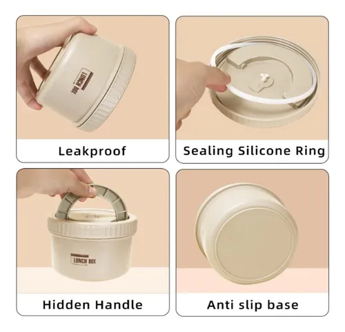 Lonchera Set X4 Porta Comidas Almuerzo Merienda Media Comida Beige Clásico  | MercadoLibre