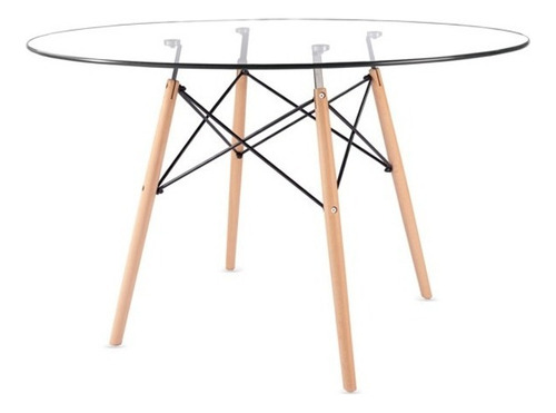 Mesa Eames Tapa De Vidrio 120cm Nórdica De Living Gardenlife Tapa Blanco