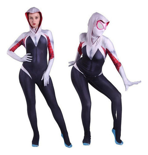 Conjunto De Cosplay Gwen Spider-man Para Mujer Adu