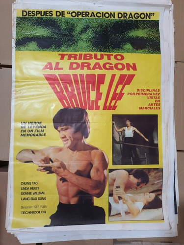 Afiche De Cine Original Tributo Al Dragon Bruce Lee-1889