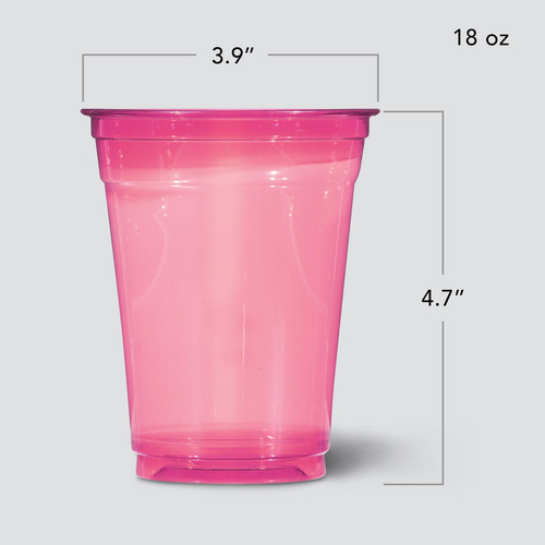 Vasos De Plástico Tintados 18 Oz 54 Unidades Para Fiesta