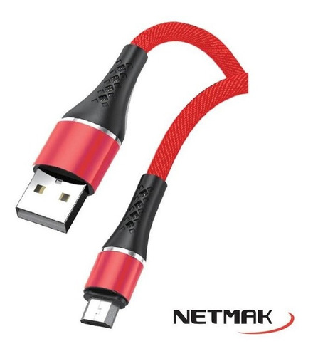 Cable Usb A Micro Usb 2a 1mt Strong Netmak Rojo !