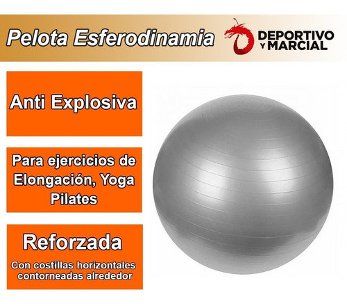 Imagen 3 de 6 de Pelota Esferodinamia 55 Cm Reforzada Gym Ball Pilates Yoga