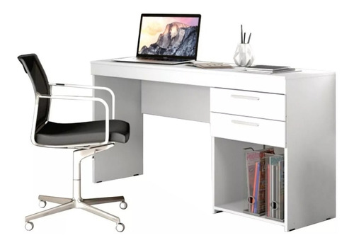 escritorio blanco completo para juegos o maquillaje Tribesigns Mesa de escritorio M043 escritorio con cajones estación de trabajo portátil para oficina en casa 