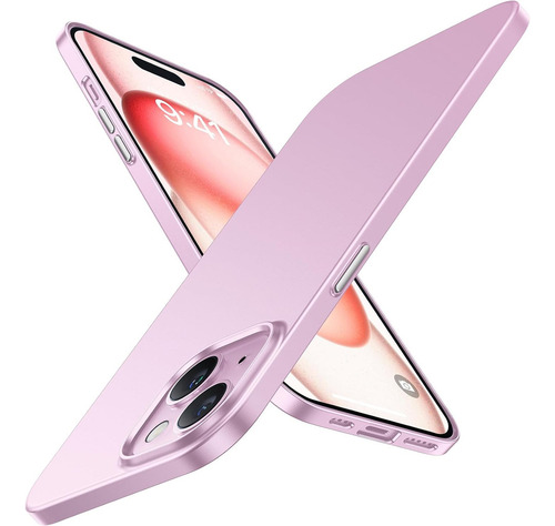 Capa Capinha Para iPhone 15 Normal 6.1 Acrílica Fosca Fina Cor Rosa