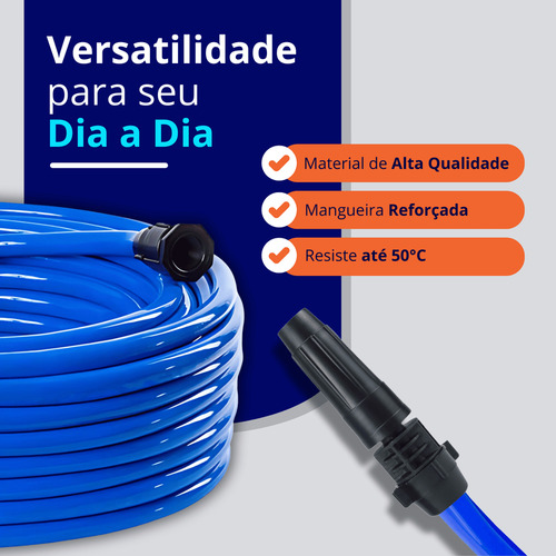Mangueira De Quintal Duraflex Azul Reforçada 20 Metros