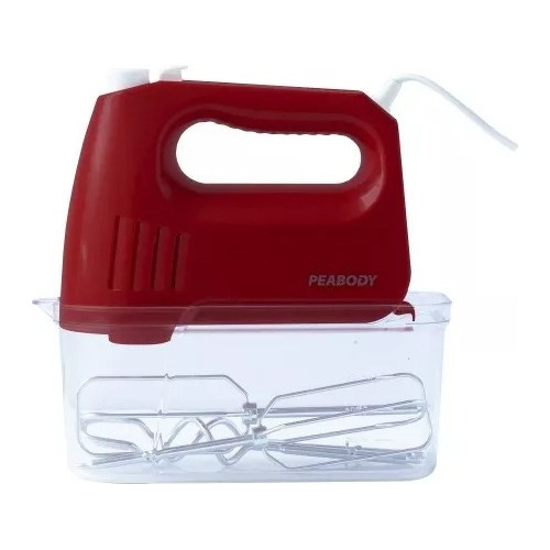 Batidora De Mano Peabody Pe-hma550r 300w Turbo Amasador Color Rojo Frecuencia 50 Hz x 60 Hz