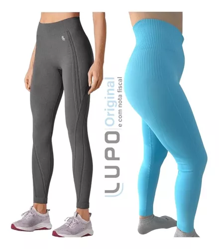 Calça Legging Cintura Alta Sem Costura Academia Kit Lupo Leg