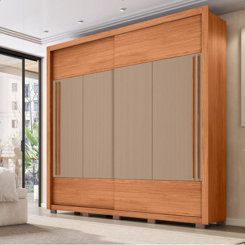 Guarda-roupa Caemmun Dormitorio Roma Cor Marrom-claro De Mdf Com 2 Portas Corrediças