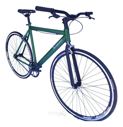 Bicicleta Urbana/fixed Rin 700 Manubrio Recto - Verde Oliva Tamaño Del Marco 51 Cm