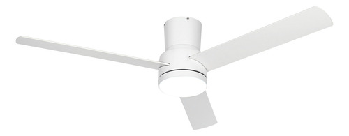 Ventilador 3 Aspas Luz Led 3 Tonos 6 Velocidades 30w Estructura Blanco Aspas Blanco Diámetro 1.32 M Material De Las Aspas Madera