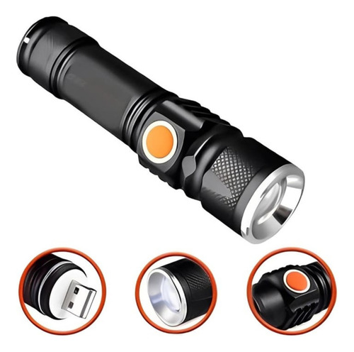 Lanterna Tática Militar Led T6 Zoom Potente Usb Recaregável