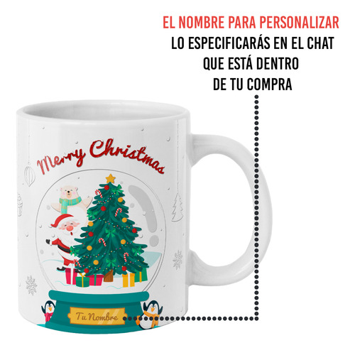 Taza Santa Claus Navidad Con Tu Nombre