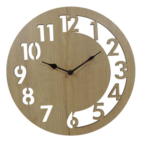 Reloj Madera 30 Cm Beige Just Home Collection