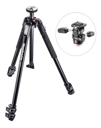 Tripie Manfrotto Mk190x3-3w1 De Aluminio Cabezal 3 Secciones