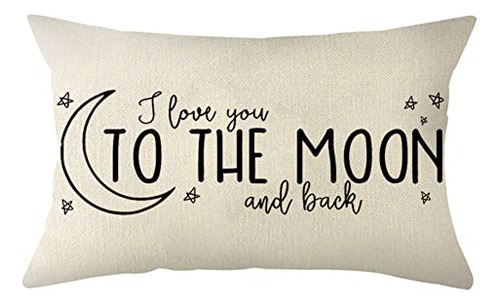 I Love You To The Moon And Back Lumbar Throw Pillow Cov...