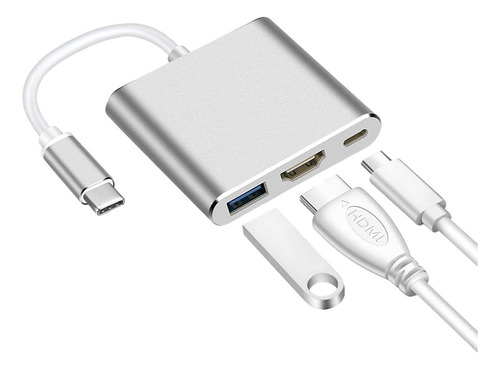 Adaptador Hub Usb C A: Usb 3.0 / Hdmi / Usb C - Pc O Mac