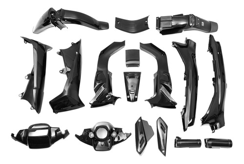 Kit Plasticos Completo Yamaha T105 Crypton Negro Vc