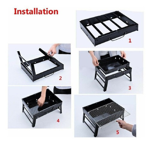 Imagen 2 de 3 de Mini Parrillera Plegable De Carbon Portatil Parrillera