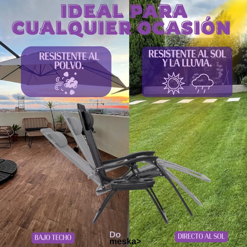 Silla Plegable Gravedad Cero Reclinable Alberca Inmatmex