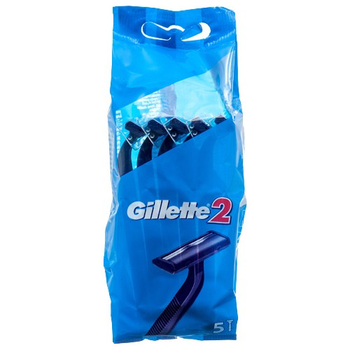 Pack 5 Afeitadora Gillette 2 Hojilla Desechable Original Usa