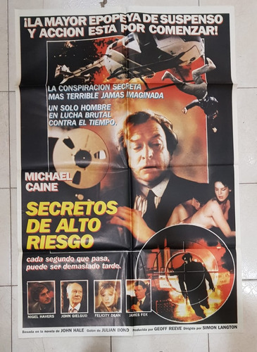 Antiguo Afiche De Cine Con Michael Caine-envio 