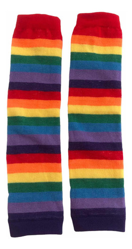 Arcoiris . Guantes Tejidos Sin Dedos Al Codo Arcoíris