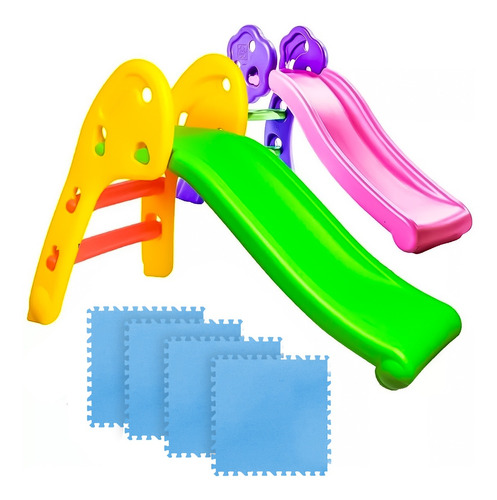 Imagen 1 de 9 de Tobogán Infantil Plástico Plegable Niño +2 Pisos Goma El Rey