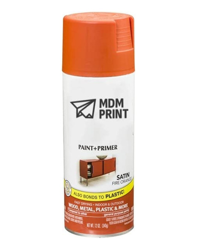 Pintura Naranja Fuego Satinada 12 Oz