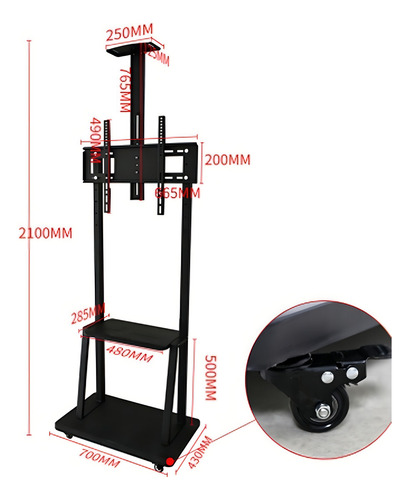 Soporte Tv Base Pedestal Rueda Televisor De 32 A 70 Pulgadas