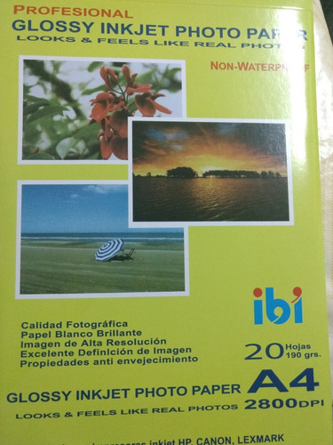 Papel Fotográfico A4 Brillante Por 20 Unidades